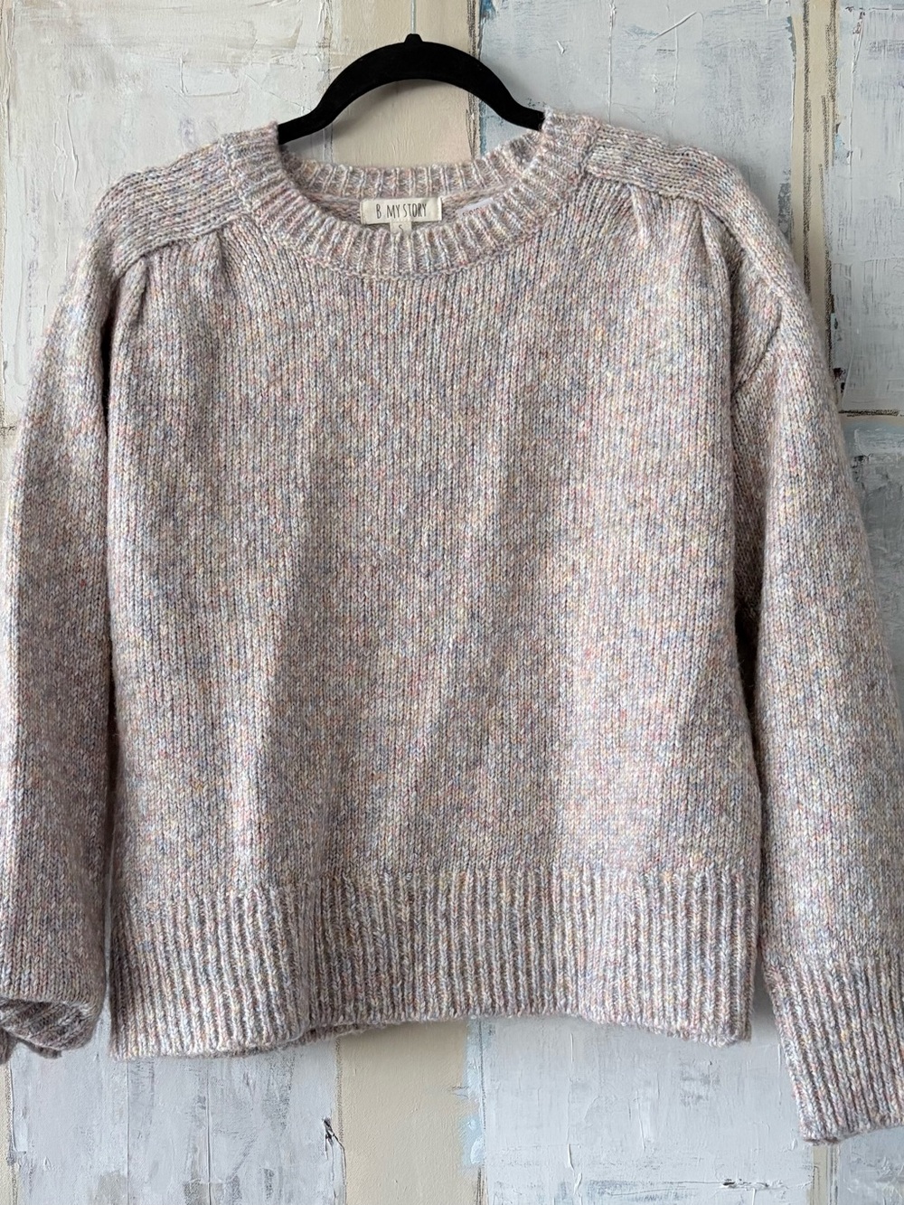 B My Story Made in Italy Marled Knit Sweater S